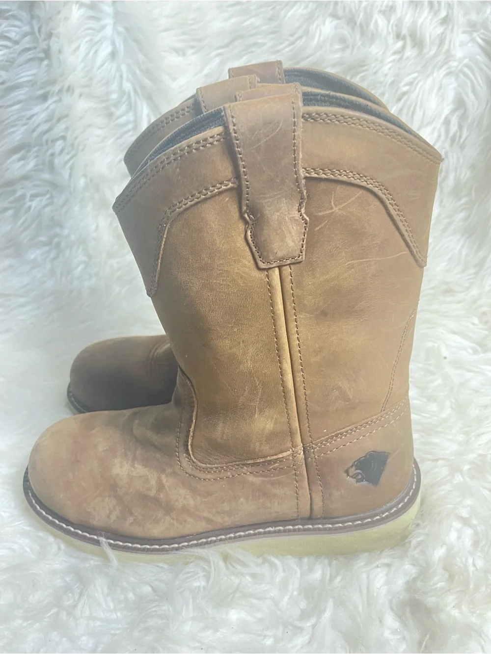 Herman Survivors Men’s steel toe Rift SZ7 pull on western work boots.